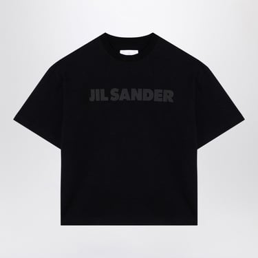 Jil Sander Black Cotton Over T-Shirt With Logo Women