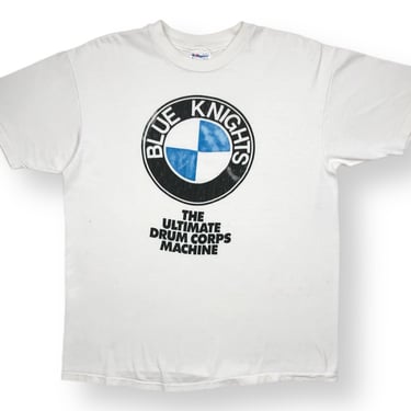 Vintage 80s/90s Blue Knights Drum and Bugle Corps “The Ultimate Drum Corps Machine” BMW Style Graphic T-Shirt Size Large/XL 