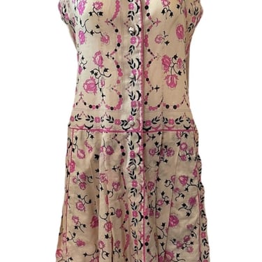 Pucci 60s Beige Cotton Floral Shirt Dress