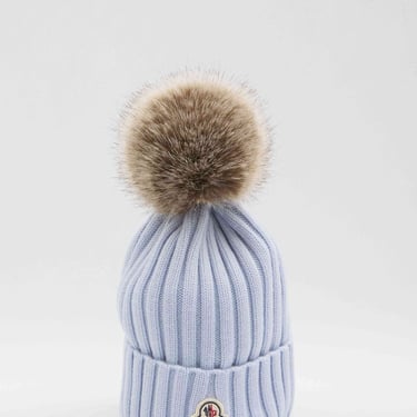 Moncler Women Wool Beanie With Pom Pom