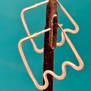 Sterling Silver Free Form Earrings Asymmetrical Hoops Handmade Jewelry 