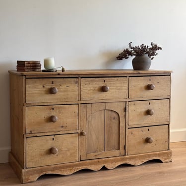 Antique 19th Century English Pine Sideboard 