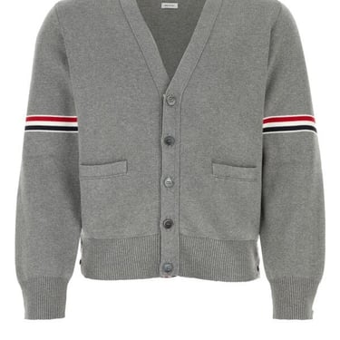 Thom Browne Men Grey Cotton Milano Stitch Cardigan