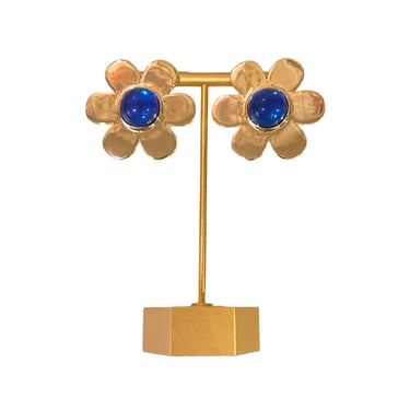 Sample Sale Golden Floral Sapphire Statement Studs