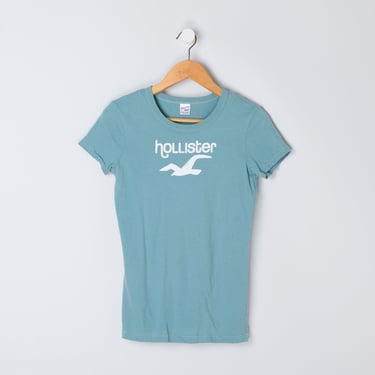 Vintage Y2k Hollister Sea-green Baby Tee - 2000s clothing, preppy, americana - Women's L, runs small 