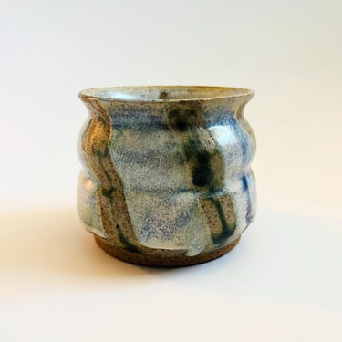 Diagonal Stripes Studio Pottery Planter 