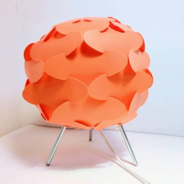 Retro Orange Table Lamp / Retro Ikea Lamp/ Fillsta Table Lamp / Memphis Style Lamp / Postmodern  Lightning / Plastic Shade Lamp/ Sweden /90s 