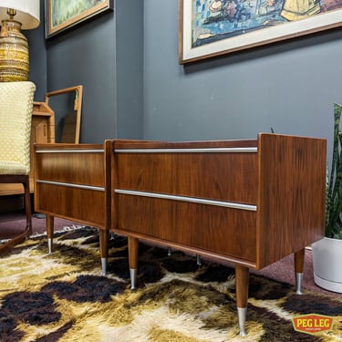 Pair of Danish Modern walnut nightstands by William Hinn for The Urban Furniture Co., Sweden