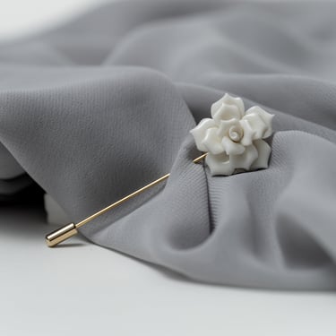 White Rose Pin