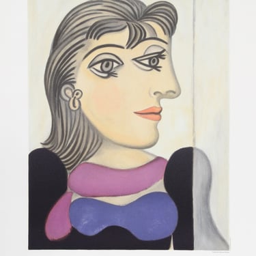 Buste de Femme au Foulard Mauve by Pablo Picasso, Marina Picasso Estate Lithograph Poster 