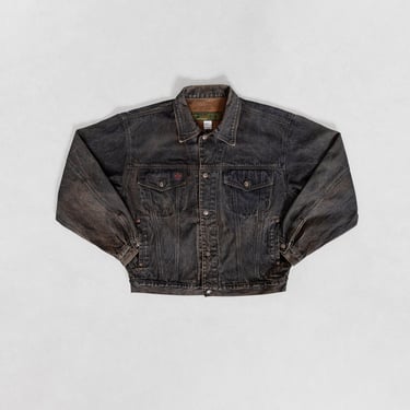 BUGLE BOY 90s DENIM Jean Jacket jacket Oversize fit boxy Hong Kong Brown Wash / Large Xl 