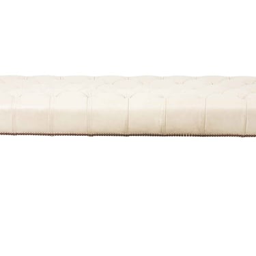 Tufted Leather English Ottoman