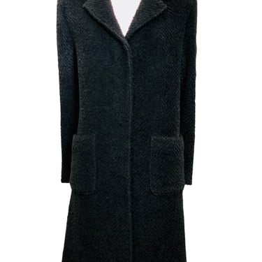 Vintage Bill Blass Black Nubbly Alpaca/Wool Coat