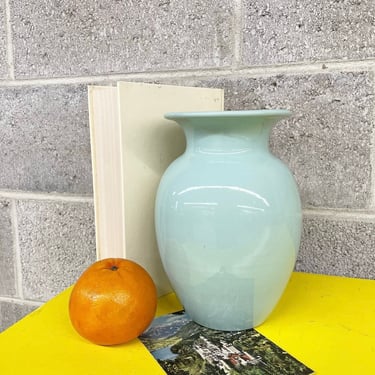 Vintage Vase Retro 1980s Designed by Himark Giftware + Made in Italy + Light Turquoise + Ceramic + Contemporary + Plant and Flower Display 