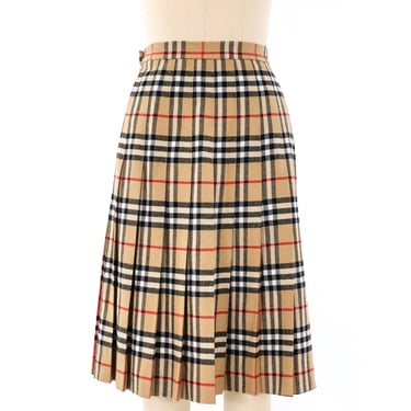 Burberry Pleated Plaid Skirt