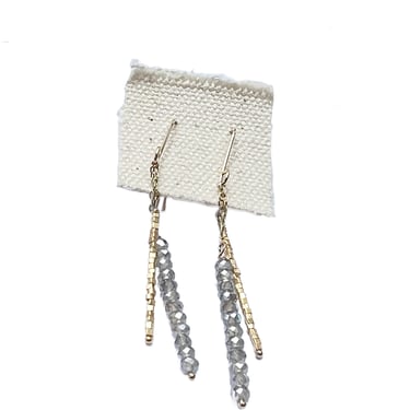 Debbie Fisher | Gray Quartz and Gold Earrings