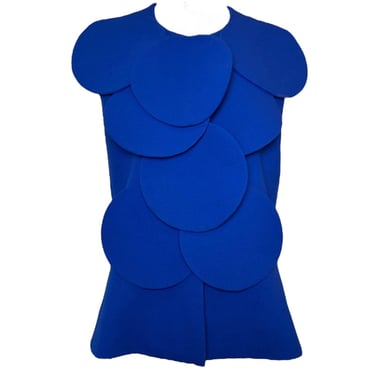 Pierre Cardin Couture Blue Bubble Sleeveless Jacket