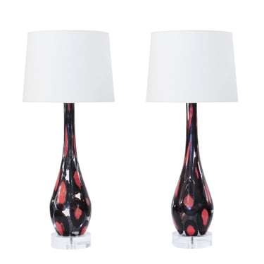 Fratelli Toso Pair of Handblown Glass Table Lamps 1950s - SOLD