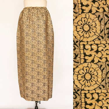 1960s Maxi Skirt Metallic Lamé M/L 