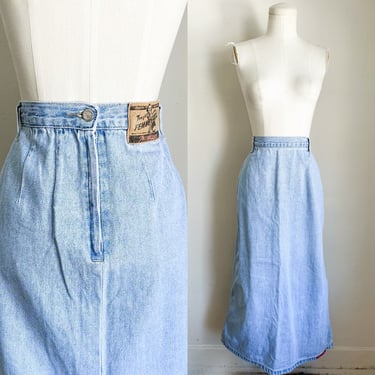 Vintage 1990s/Y2K Denim Midi Skirt / 28