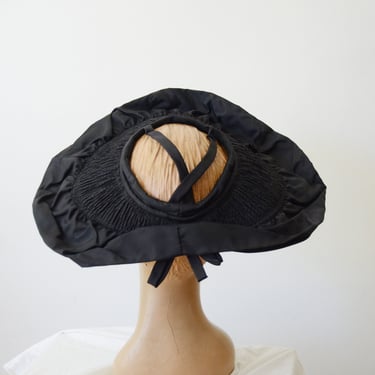 1940s New York Creation Black Open Top Hat 