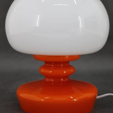 1970s Stepan Tabery Opaline Glass  Table Lamp, Czechoslovakia / Vintage Table Lamp 