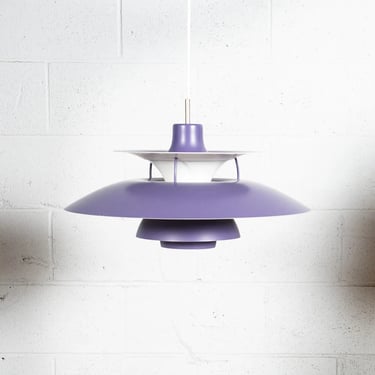 Mid Century Danish Modern Pendant Lamp Purple Light PH5 Poul Henningsen Poulsen