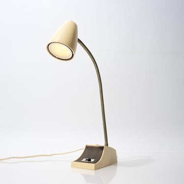 Vintage Task Desk Lamp with Cone Shade and Gooseneck Mid Century 1960s 