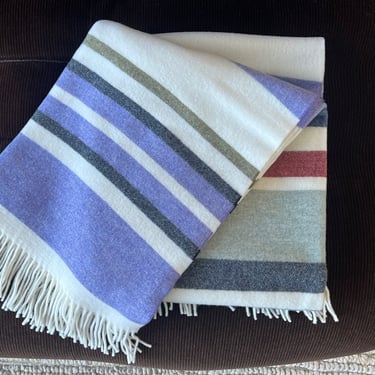 100% Virgin Wool Striped Luz Italian Blanket