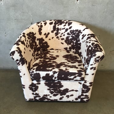 Faux Microfiber Cow Print Swivel Chair