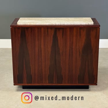 Rosewood and Travertine Bar Credenza 