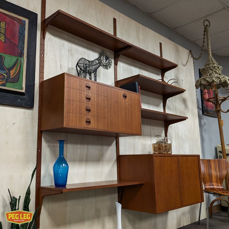 Danish Modern teak wall unit by Hansen and Guldborg