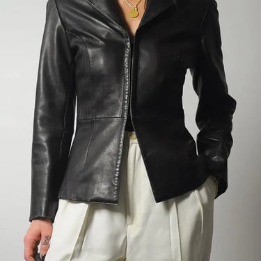 Fitted Black Leather Jacket