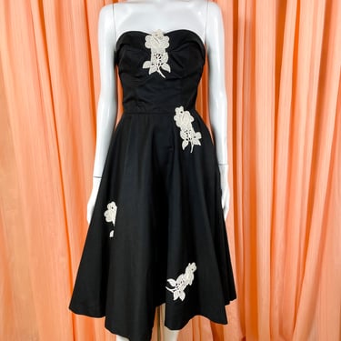 1950’s Strappless Formal Dress with Appliqué