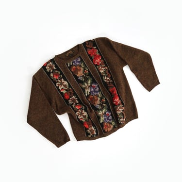 90s Eddie Bauer Laine wool floral knit sweater 