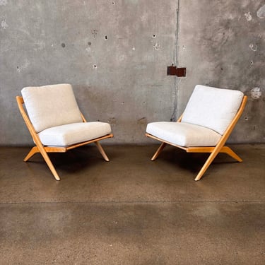 Pair of Pose Natural Accent Chairs By Crate &amp; Barrel