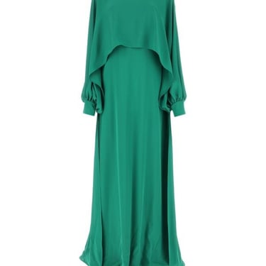 Valentino Garavani Woman Grass Green Crepe Long Dress