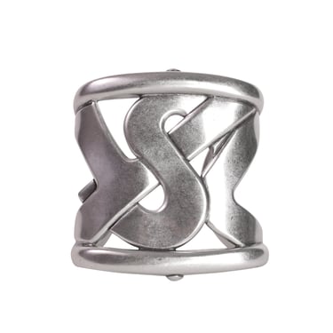 Yves Saint Laurent Vintage Striking Silver YSL Namesake Cuff Bracelet