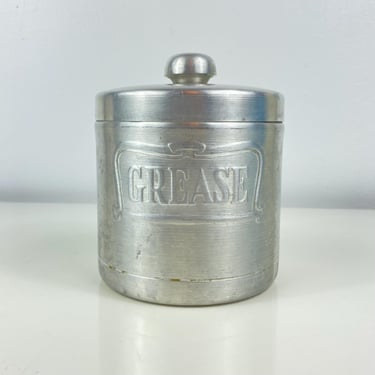 Vintage Aluminum Grease Canister w/Strainer, Heller Hostess ware Mid Century Canister Grease Jar, Vintage Farmhouse Decor, Replacement 