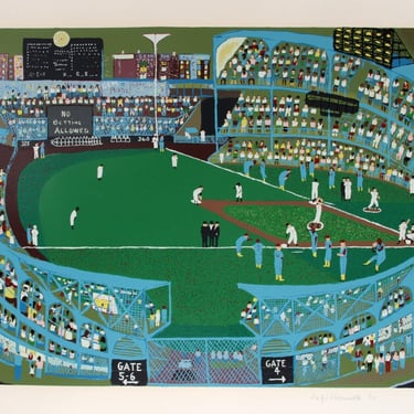 Ralph Fasanella, Ball Park, Screenprint, signed and numbered in pencil 