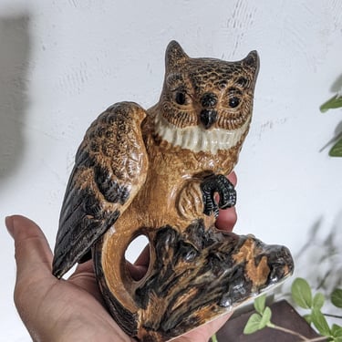 Vintage Ceramic Owl Figurine Wony Japan 