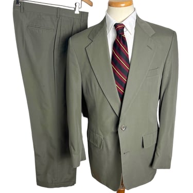 Vintage HASPEL 2pc Cotton Wash & Wear Suit ~ size 38 R ~ Sport Coat / Jacket / Pants ~ Preppy / Ivy / Trad ~ Spring / Summer ~ 