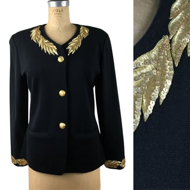 Black and gold embroidered jacket - Outlander Collection - medium 