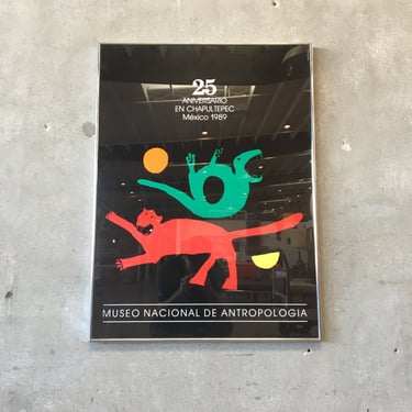 1989 Museo Nacional de Antropologia Mexico 25th Anniversary Framed Poster