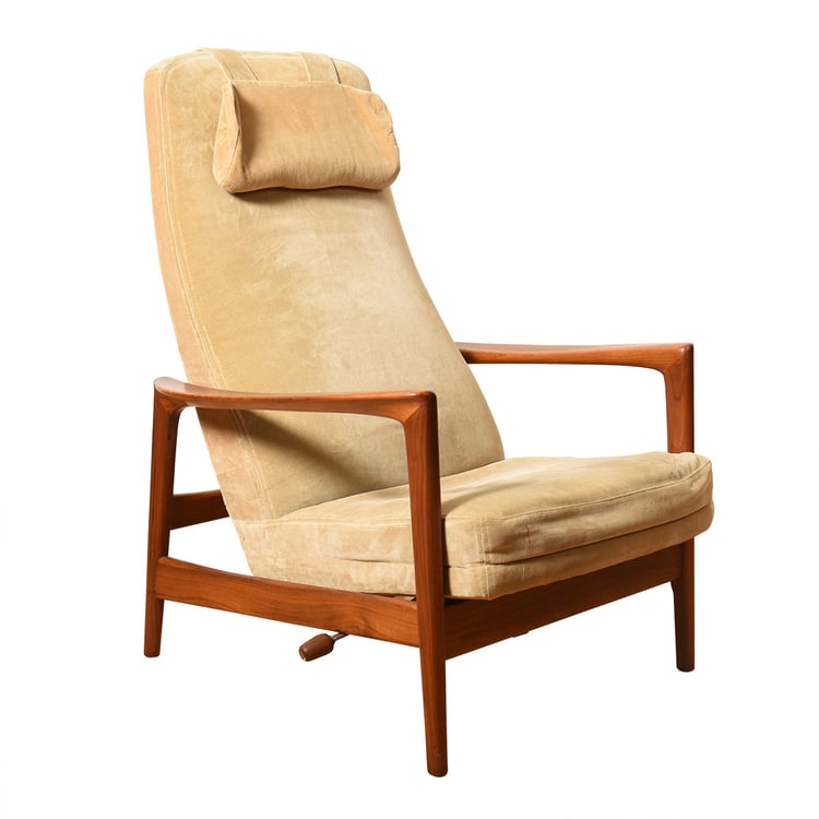 Dux of Sweden Teak Reclining Lounge Chair