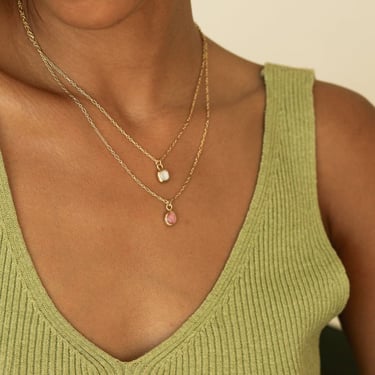 Cled Oval Charm Necklace - Gold/Silver