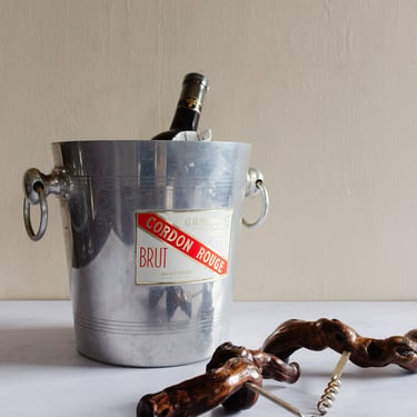 champagne "cordon rouge" vintage french aluminum wine bucket