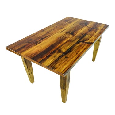 Handcrafted Reclaimed 5 ft Pine Tapered Leg Dining Farm Table