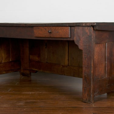 Early 19th Century French Renaissance Carved Oak Work Table or Desk 
