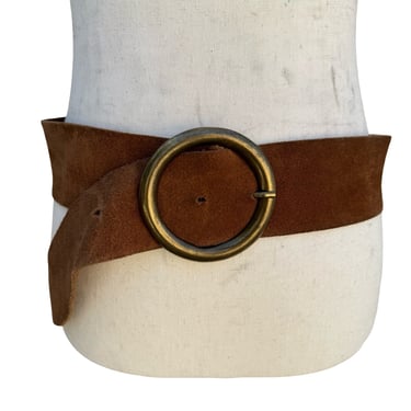Vintage 90s LEATHEROCK Brown Rawhide Brass Studded Belt  display picture 1